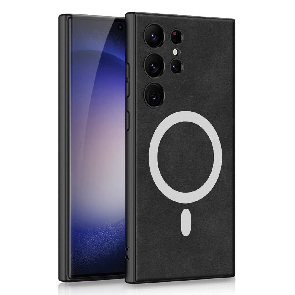 GKK For Samsung Galaxy S23 Ultra Compatible with MagSafe Matte Phone Case PU Leather Coated TPU PC Back Cover GKK For Samsung Galaxy S23 Ultra Compatible with MagSafe Matte Phone Case PU Leather Coated TPU PC Back Cover